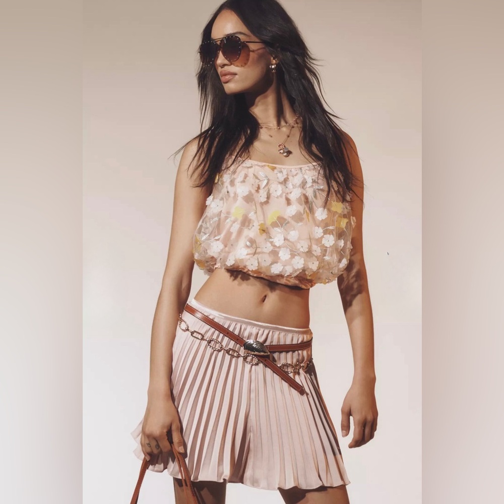 NWT Anthropologie Silky Plissé Shorts